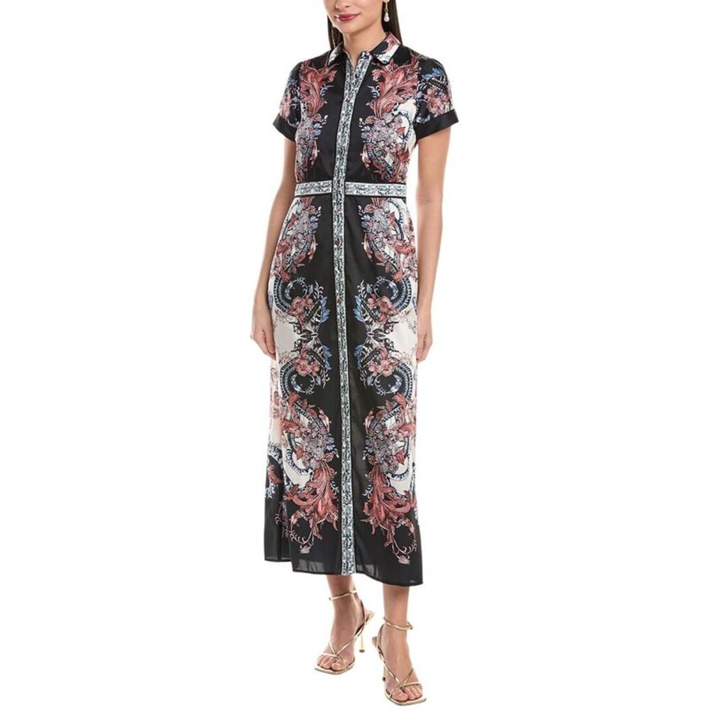 Marchesa Notte Womens Marchesa Rosa Twill Shirtdress, Blue - Picture 1 of 3